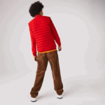 Men Lacoste V0ZN1288 Red 240 Lightweight Foldable Water-Resistant Puffer Coat - Image 3