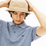 Men Lacoste V0ZN128 Blue Chine 1GF Original L.12.12 Heathered Polo - Image 4