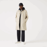 Men Lacoste V0ZN1290 Beige White A8M Heritage 3-in-1 Check Trench