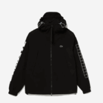 Men Lacoste V0ZN1292 Black 031 Branded Twill Jacket - Image 5