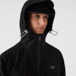 Men Lacoste V0ZN1292 Black 031 Branded Twill Jacket - Image 6