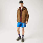 Men Lacoste V0ZN1293 Brown Z0W Branded Twill Jacket - Image 2