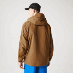 Men Lacoste V0ZN1293 Brown Z0W Branded Twill Jacket - Image 3