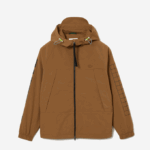 Men Lacoste V0ZN1293 Brown Z0W Branded Twill Jacket - Image 5