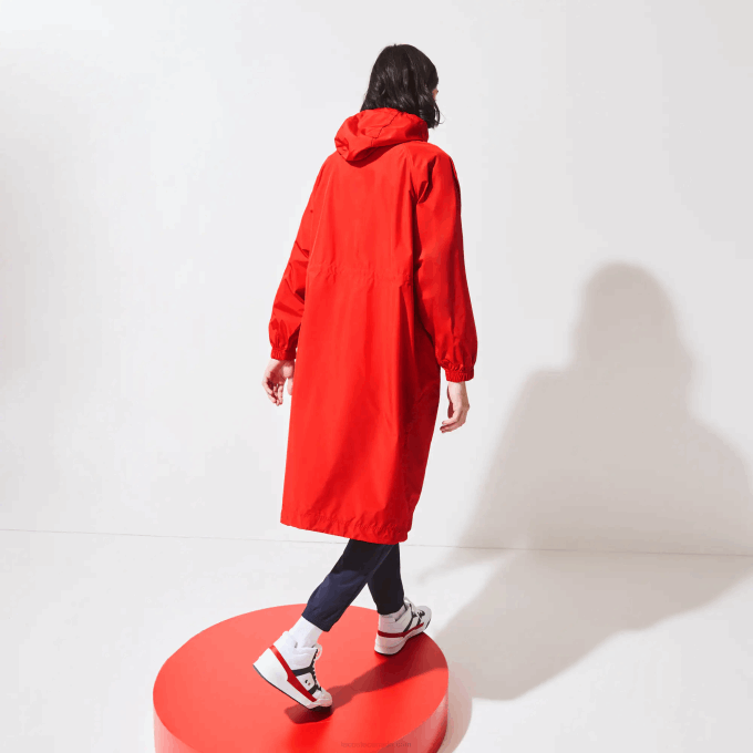 Men Lacoste V0ZN1295 Red White Navy Blue YY2 SPORT French Sporting Spirit Edition Foldable Raincoat - Image 2