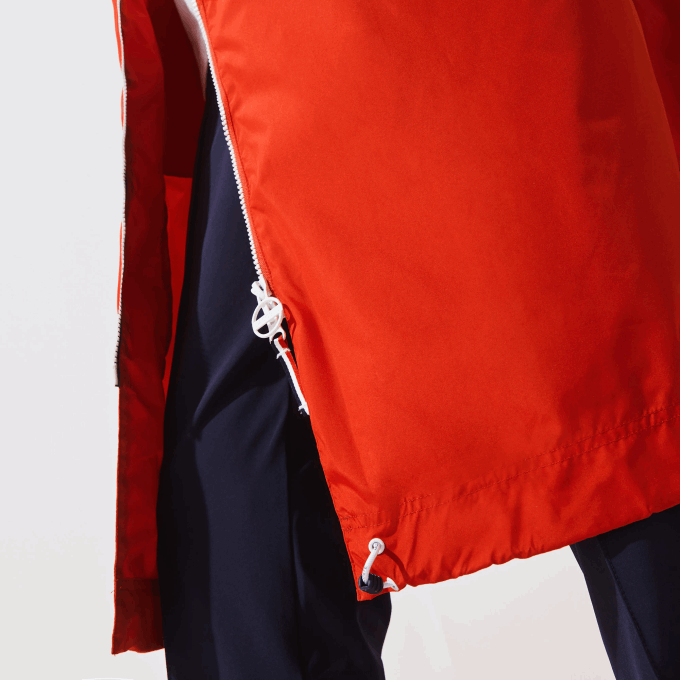 Men Lacoste V0ZN1295 Red White Navy Blue YY2 SPORT French Sporting Spirit Edition Foldable Raincoat - Image 5