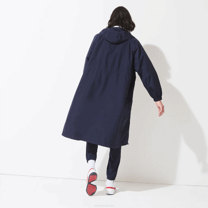 Men Lacoste V0ZN1296 Navy Blue White Red LAW SPORT French Sporting Spirit Edition Foldable Raincoat - Image 2