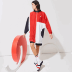 Men Lacoste V0ZN1299 Navy Blue Red White DB3 SPORT French Sporting Spirit Edition Oversized Raincoat