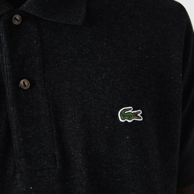 Men Lacoste V0ZN129 Grey EL6 Original L.12.12 Heathered Polo - Image 4