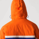 Men Lacoste V0ZN1300 Orange Blue Beige 0D8 L!VE Quilted Pullover Jacket - Image 6