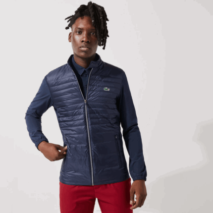 Men Lacoste V0ZN1302 Navy Blue 5FS SPORT Lightweight Water-Resistant Quilted Golf Jacket