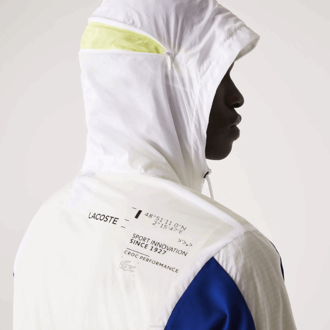 Men Lacoste V0ZN1307 Flashy Yellow Black GHT SPORT Packable Nylon Zip Jacket - Image 3