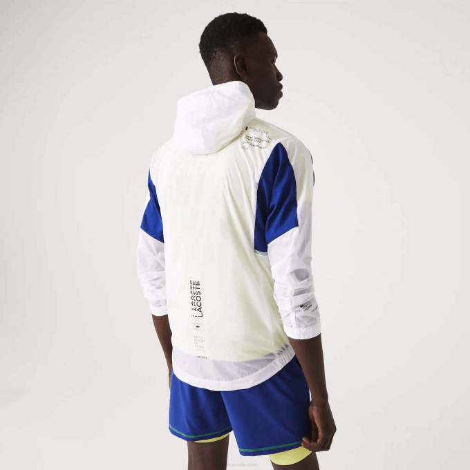 Men Lacoste V0ZN1307 Flashy Yellow Black GHT SPORT Packable Nylon Zip Jacket - Image 4