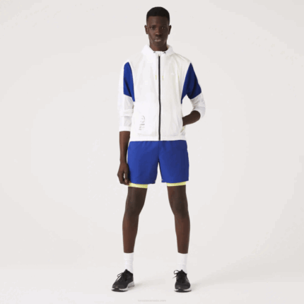Men Lacoste V0ZN1307 Flashy Yellow Black GHT SPORT Packable Nylon Zip Jacket