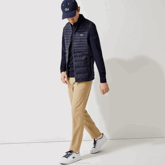 Men Lacoste V0ZN1309 Navy Blue 5FS SPORT Lightweight Water-Resistant Quilted Golf Vest - Image 2