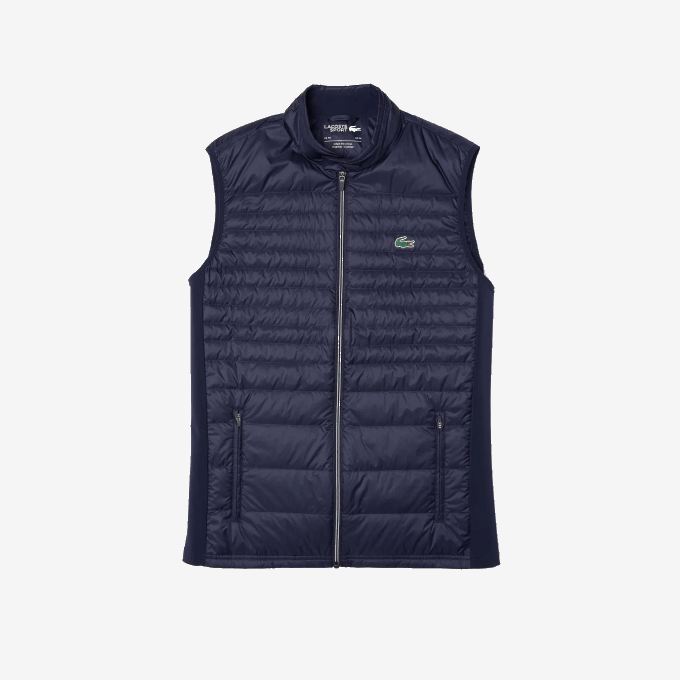 Men Lacoste V0ZN1309 Navy Blue 5FS SPORT Lightweight Water-Resistant Quilted Golf Vest - Image 5