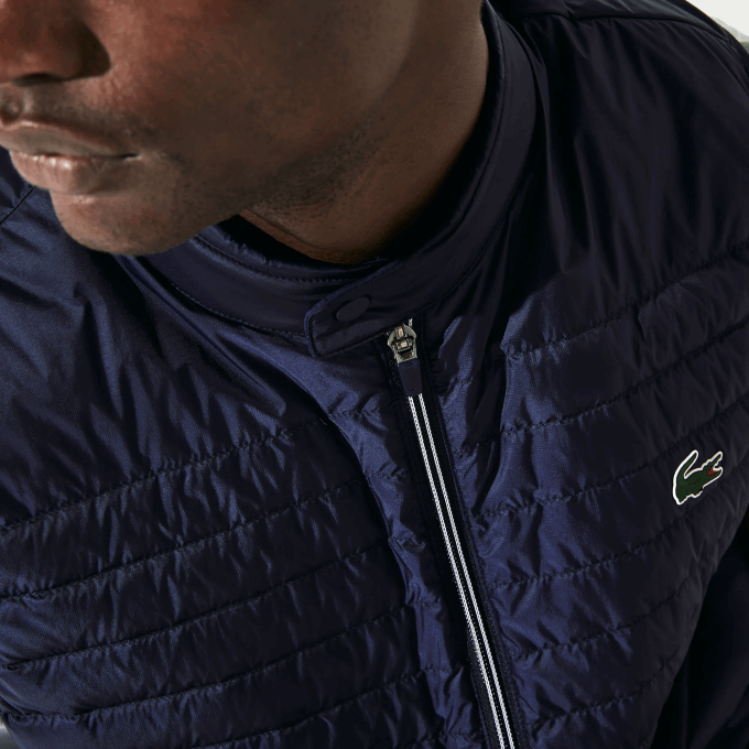Men Lacoste V0ZN1309 Navy Blue 5FS SPORT Lightweight Water-Resistant Quilted Golf Vest - Image 6
