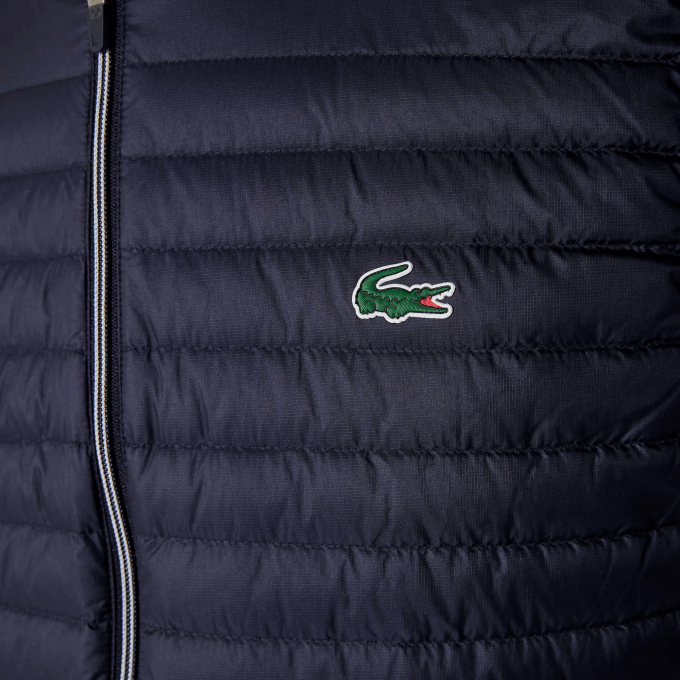 Men Lacoste V0ZN1309 Navy Blue 5FS SPORT Lightweight Water-Resistant Quilted Golf Vest - Image 8