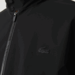 Men Lacoste V0ZN1314 Black 031 Water-Resistant Short Zip Jacket - Image 7