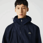 Men Lacoste V0ZN1315 Navy Blue 5FS LIVE Graphic Logo Colorblock Zippered Jacket - Image 7