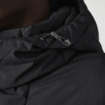 Men Lacoste V0ZN1317 Black 031 Detachable Hood Long Puffer Coat - Image 3