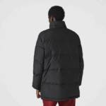 Men Lacoste V0ZN1317 Black 031 Detachable Hood Long Puffer Coat - Image 4