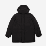 Men Lacoste V0ZN1317 Black 031 Detachable Hood Long Puffer Coat - Image 6