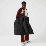 Men Lacoste V0ZN1317 Black 031 Detachable Hood Long Puffer Coat - Image 8