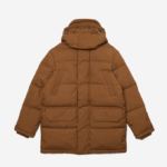 Men Lacoste V0ZN1318 Brown Z0W Detachable Hood Long Puffer Coat - Image 5