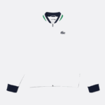 Men Lacoste V0ZN1321 White Navy Blue White Green GQE SPORT Lightweight Water-Resistant Jacket - Image 4