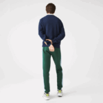 Men Lacoste V0ZN1325 Blue Chine 3GF V-Neck Organic Cotton Sweater - Image 3