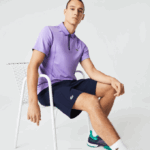 Men Lacoste V0ZN1331 Navy Blue 423 SPORT Regular Fit Seamless Tennis Shorts - Image 2