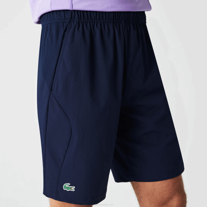 Men Lacoste V0ZN1331 Navy Blue 423 SPORT Regular Fit Seamless Tennis Shorts - Image 5
