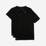 Men Lacoste V0ZN1336 Black 031 V-Neck Cotton Lounge T-Shirt 3-Pack - Image 3