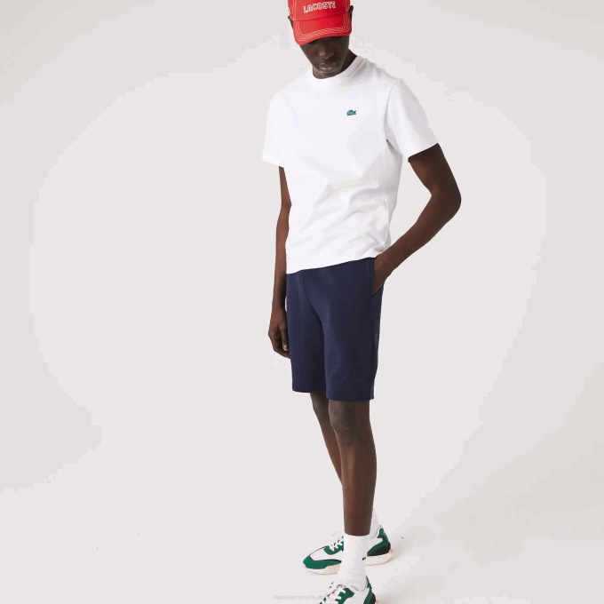 Men Lacoste V0ZN1338 Navy Blue 166 SPORT Tennis Fleece Shorts - Image 2
