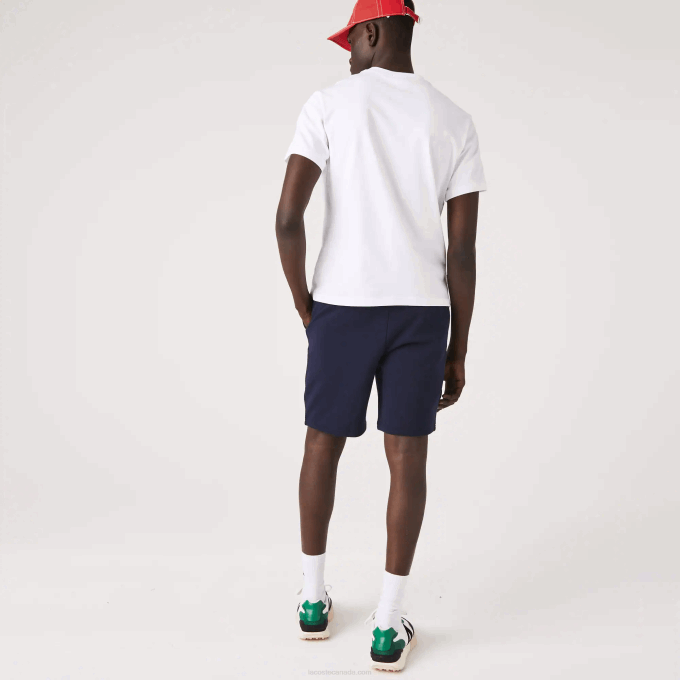 Men Lacoste V0ZN1338 Navy Blue 166 SPORT Tennis Fleece Shorts - Image 3