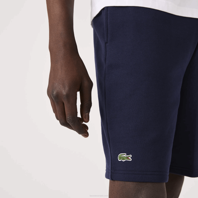 Men Lacoste V0ZN1338 Navy Blue 166 SPORT Tennis Fleece Shorts - Image 6
