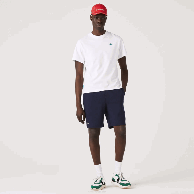 Men Lacoste V0ZN1338 Navy Blue 166 SPORT Tennis Fleece Shorts - Image 1