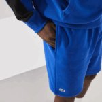 Men Lacoste V0ZN1339 Blue HJM SPORT Tennis Fleece Shorts - Image 4