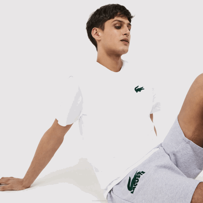 men_lacoste_v0zn1343_white_green_7wj_velour_crocodile_crew_neck_cotton_lounge_t_shirt.png Men Lacoste V0ZN1343 White Green 7WJ Velour Crocodile Crew Neck Cotton Lounge T-Shirt - Image 1