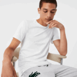 Men Lacoste V0ZN1349 White Grey Chine Black BXY Crew Neck Cotton T-Shirt 3-Pack - Image 2