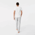 Men Lacoste V0ZN1349 White Grey Chine Black BXY Crew Neck Cotton T-Shirt 3-Pack - Image 3