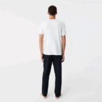 Men Lacoste V0ZN1350 White 001 Crew Neck Cotton T-Shirt 3-Pack - Image 3