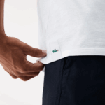 Men Lacoste V0ZN1350 White 001 Crew Neck Cotton T-Shirt 3-Pack - Image 4