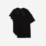 Men Lacoste V0ZN1351 Black 031 Crew Neck Cotton T-Shirt 3-Pack - Image 5