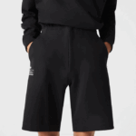 Men Lacoste V0ZN1354 Black 031 Reflective Print Shorts - Image 2
