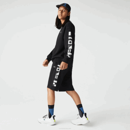 Men Lacoste V0ZN1354 Black 031 Reflective Print Shorts