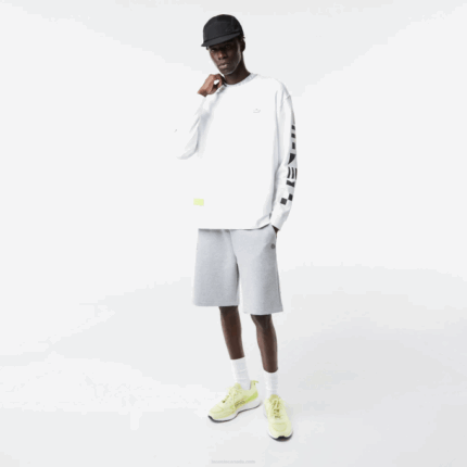 Men Lacoste V0ZN1355 Grey Chine CCA Reflective Print Shorts