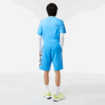 Men Lacoste V0ZN1356 Blue 4XA Reflective Print Shorts - Image 3