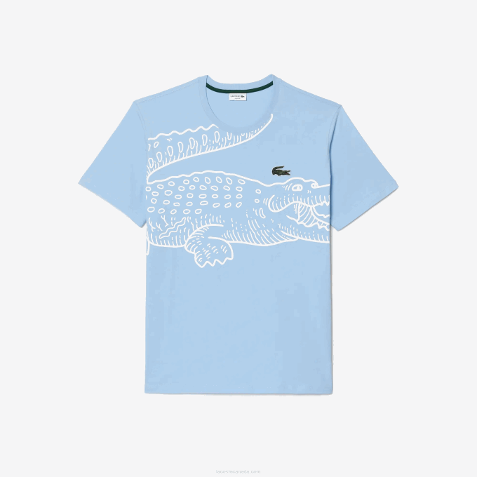 Men Lacoste V0ZN135 Blue HBP Loose Fit Cotton T-shirt - Plus Size - Tall - Image 1